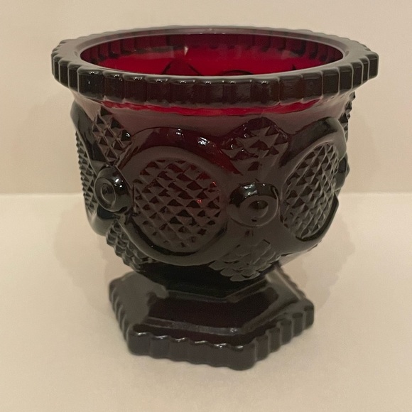Vintage Avon Cape Cod Ruby Red Pedestal Sugar Dish - Picture 4 of 6